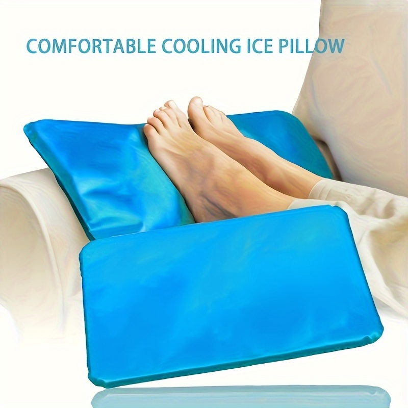 Cooling Pillow Gel - แผ่นเจลน้ำแข็งสีฟ้า, หมอนรองกล้ามเนื้อแบบพกพา, เบาะรองนั่งคลายร้อนสำหรับฤดูร้อน, ผ้ารองคอซักมือได้สำหรับเครื่องนอนที่บ้าน, ขนาดกะทัดรัด