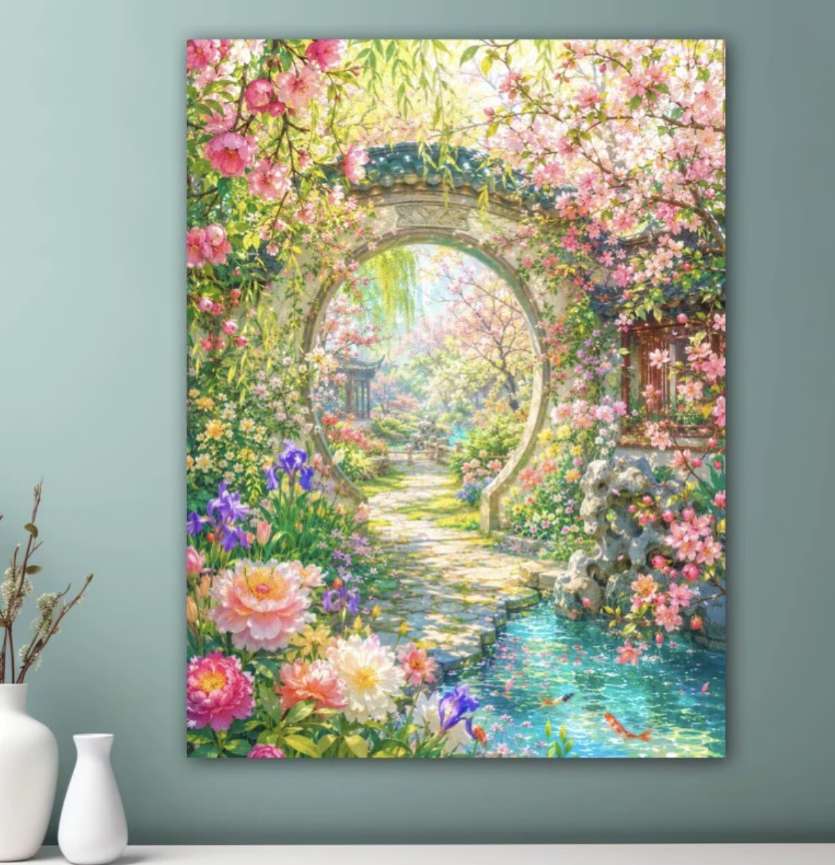 Home Textiles Discount - ชุดปักครอสสติชลายประตูสปริง 9CT 11CT 14CT พร้อมอุปกรณ์งานฝีมือ DIY