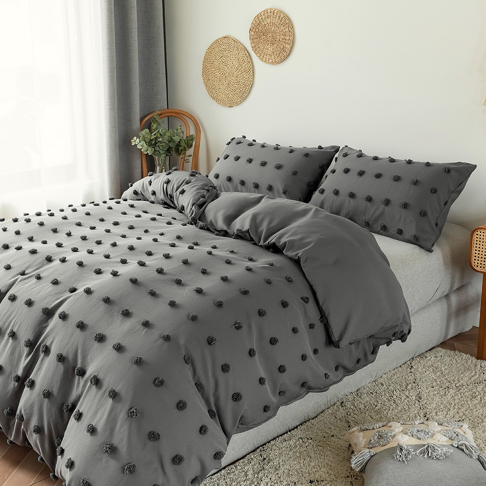 ชุดเครื่องนอนสีพื้น ปักลายจุด  - Home Textiles Exporters บทวิจารณ์และราคา