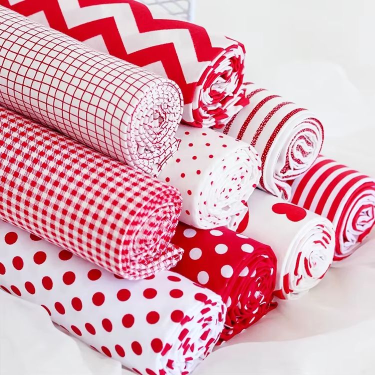 ผ้าฝ้ายทอลายคลื่นสีแดงขนาด 160 - Home Textiles Discount บทวิจารณ์และราคา